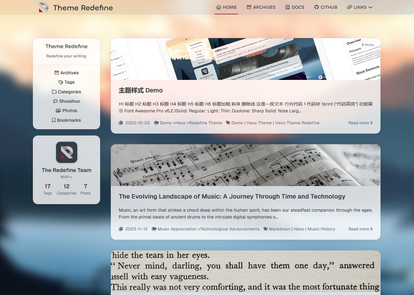 hexo-theme-redefine